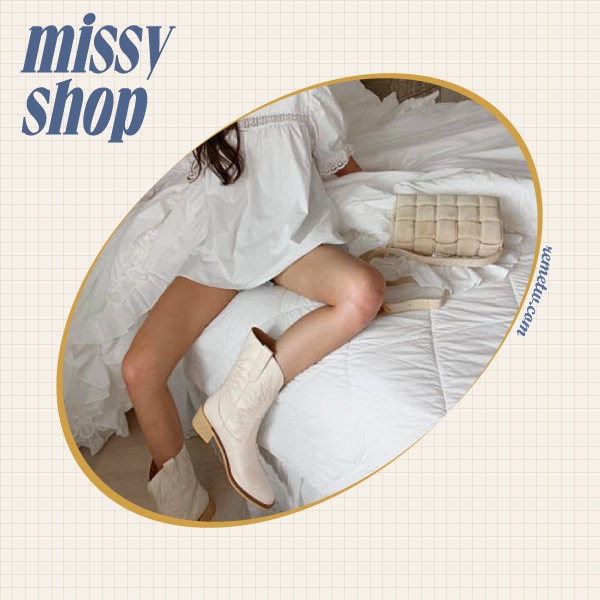 女生牛仔靴品牌推薦：missy shop 牛仔很忙西部靴 NT$1,580