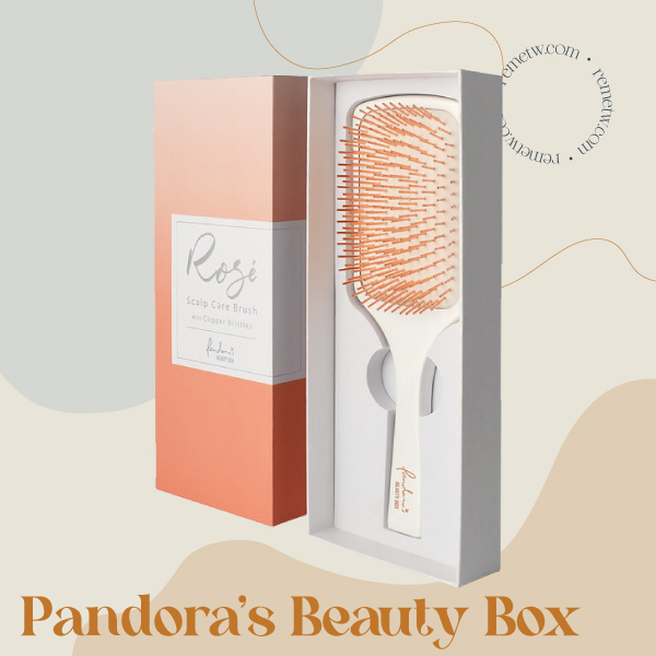 頭皮按摩梳推薦：Pandora's Beauty Box潘朵拉的美妝盒 Rosé銅離子頭皮養護梳