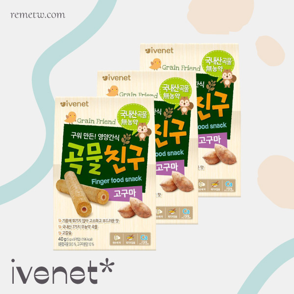 寶寶米餅乾推薦－ivenet艾唯倪 韓國穀物棒棒 NT$149