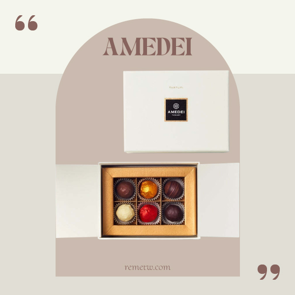 烈酒/酒心巧克力禮盒推薦：AMEDEI艾美黛 手製酒糖巧克力 12顆/NT$1,800